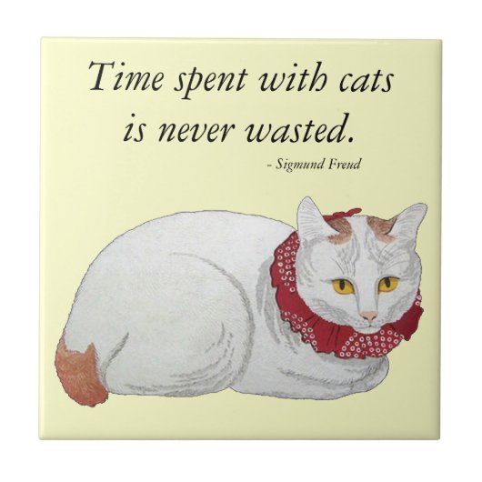 Cat Time Gift Tile Tegeltje (Voorkant)