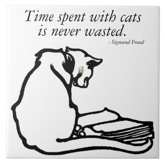 Cat Time Quote Tegeltje (Voorkant)