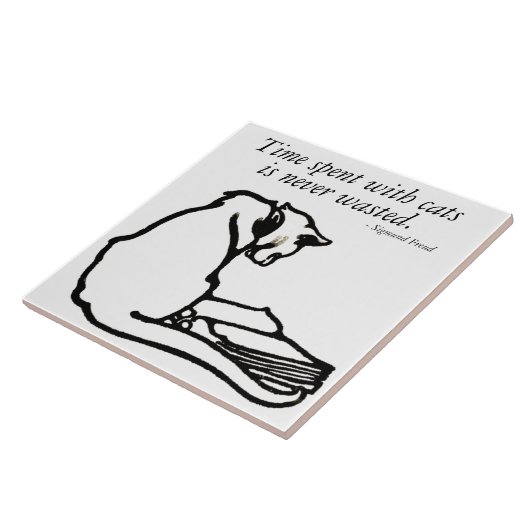 Cat Time Quote Tegeltje (Zijkant)