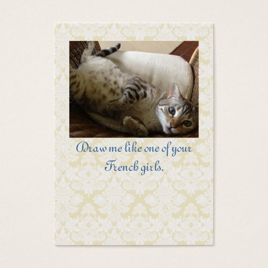 Cat Titanic Quote Brocade Gift Label Visitekaartje (Voorkant)
