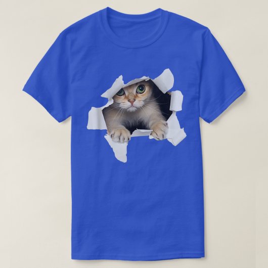 Cat Torn Cloth Kitten minkat T-shirt (Design voorkant)