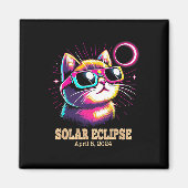Cat Total Solar Eclipse 8 april Magneet (Voorkant)