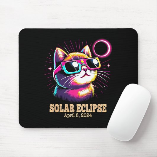 Cat Total Solar Eclipse 8 april Muismat (Met muis)