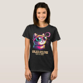 Cat Total Solar Eclipse 8 april T-shirt (Voorkant volledig)