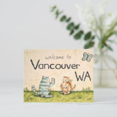 Cat Tourists in Vancouver WA Briefkaart (Staand voorkant)