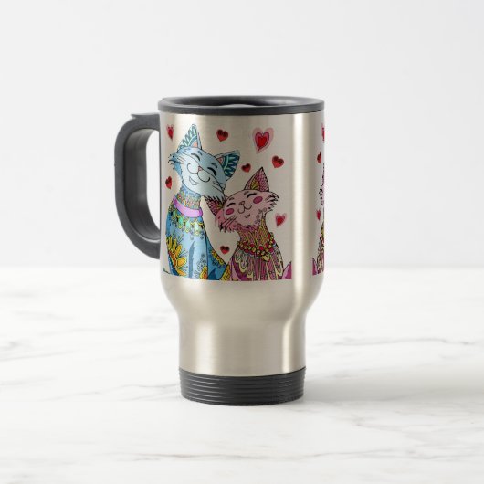 Cat Travel Mug Reisbeker (Voorkant links)