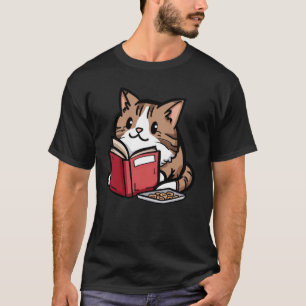 Cat Treats Lover Kitten Pet Book Reader Boekenwurm T-shirt
