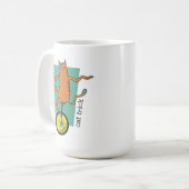 Cat Trick Funny Tabby Cat Riding Unicycle Koffiemok (Voorkant links)