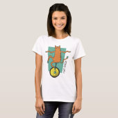 Cat Trick Funny Tabby Cat Riding Unicycle T-shirt (Voorkant volledig)