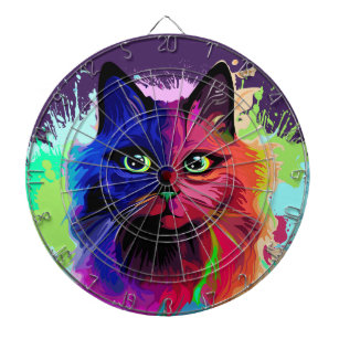 Cat Trippy Psychedelic Pop Art Dartbord