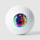 Cat Trippy Psychedelic Pop Art Golfballen (Voorkant)