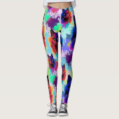 Cat Trippy Psychedelic Pop Art Leggings (Voorkant)