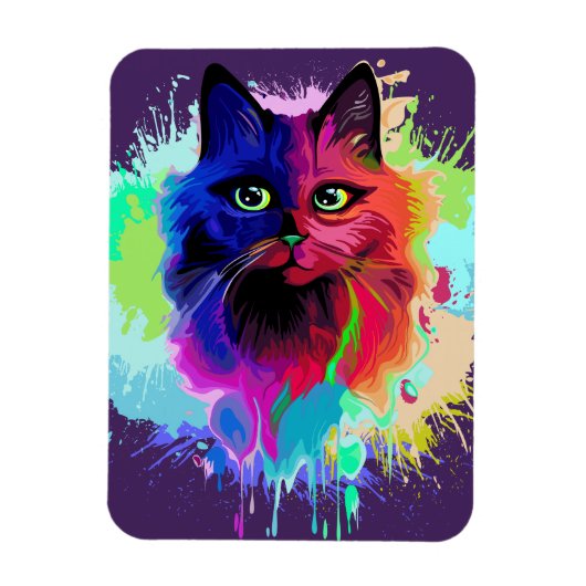 Cat Trippy Psychedelic Pop Art Magneet (Verticaal)