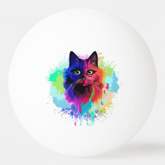Cat Trippy Psychedelic Pop Art Pingpongbal (Voorkant)
