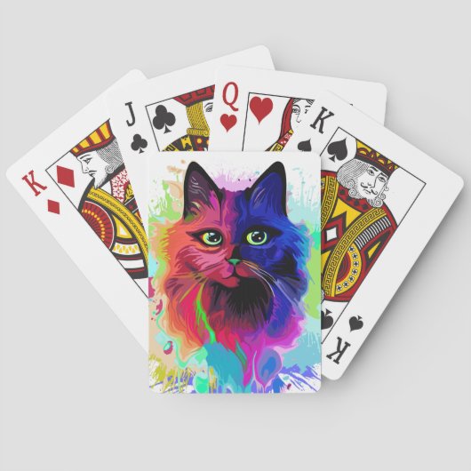 Cat Trippy Psychedelic Pop Art Pokerkaarten (Achterkant)