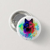 Cat Trippy Psychedelic Pop Art Ronde Button 3,2 Cm (Voorkant /achterkant)