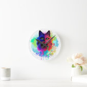 Cat Trippy Psychedelic Pop Art Ronde Klok (Huis)