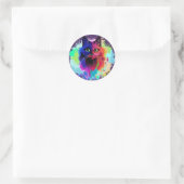 Cat Trippy Psychedelic Pop Art Ronde Sticker (Tas)