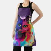 Cat Trippy Psychedelic Pop Art Schort (Insitu)