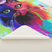 Cat Trippy Psychedelic Pop Art Sherpa Deken (3/4)