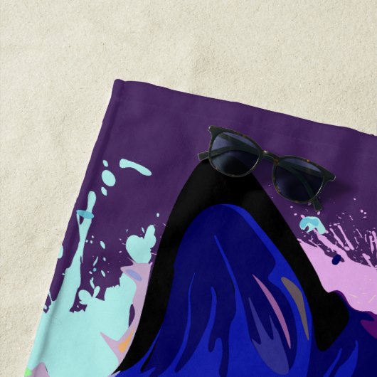 Cat Trippy Psychedelic Pop Art Strandlaken (In situ)