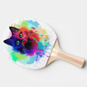 Cat Trippy Psychedelic Pop Art Tafeltennisbatje (Zijkant)