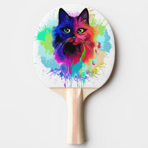 Cat Trippy Psychedelic Pop Art Tafeltennisbatje