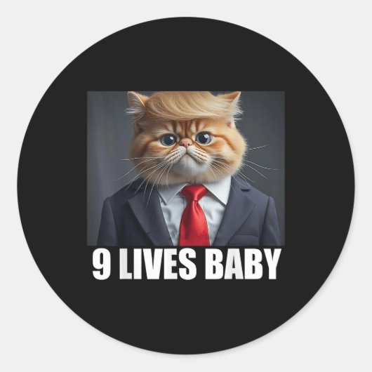 Cat Trump 9 leeft Baby _2 Ronde Sticker (Voorkant)