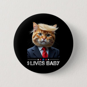 Cat Trump 9 Lives Ba1Funny Trump Meme Ronde Button 5,7 Cm