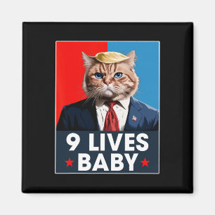 Cat Trump 9 Lives Baby Funny Vote voor Trump Cats Magneet