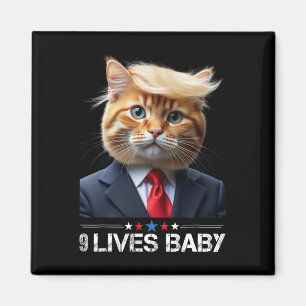 Cat Trump 9 Lives Baby Funny Vote voor Trump Cats Magneet