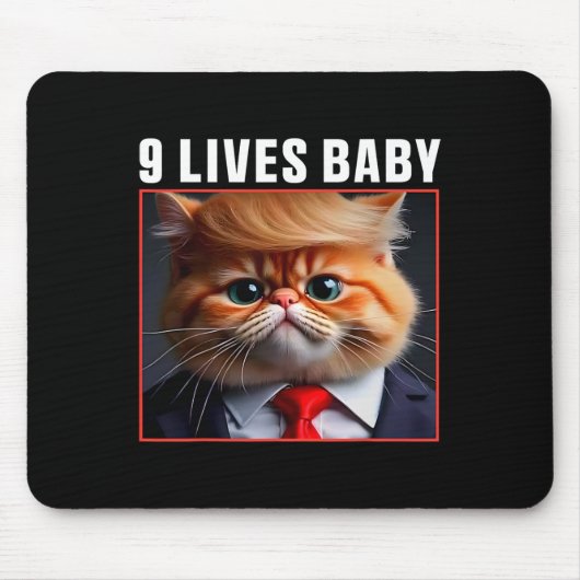 Cat Trump 9 Lives Baby Funny Vote voor Trump Cats Muismat (Voorkant)
