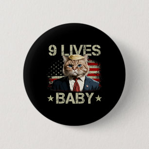 Cat Trump 9 Lives Baby Trump 2024 Winnaar Overwinn Ronde Button 5,7 Cm