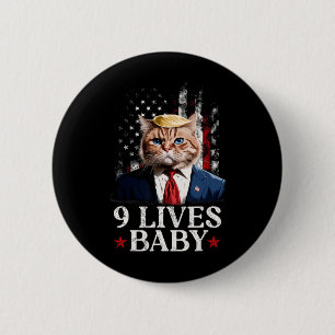 Cat Trump 9 Lives Baby Trump 2024 Winnaar Overwinn Ronde Button 5,7 Cm