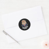 Cat Trump 9 woont in Baby Ronde Sticker (Envelop)