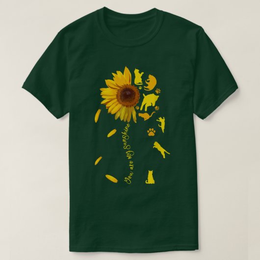 Cat Tshirt, Cat Lover , Cat Sunflower , Cat Flower T-shirt (Design voorkant)