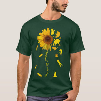 Cat Tshirt, Cat Lover , Cat Sunflower , Cat Flower T-shirt