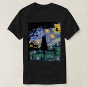 Cat Tshirt, Scary Night Cat T-shirt, Van Gogh Gift T-shirt (Design voorkant)