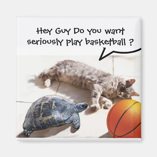 CAT, TURTLE EN BASKETBALL MAGNEET (Voorkant)