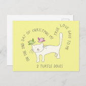 Cat Two Turtle Doves kerst Briefkaart (Voorkant / Achterkant)