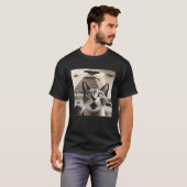 Cat UAPs Incident UFO Egypt Pyramids Aliens T-shirt (Voorkant volledig)