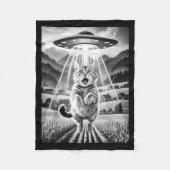 Cat Ufo Alien Abduction Funny Graphic Tees Men Wom Fleece Deken (Voorkant)