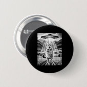 Cat Ufo Alien Abduction Funny Graphic Tees Men Wom Ronde Button 5,7 Cm (Voorkant /achterkant)