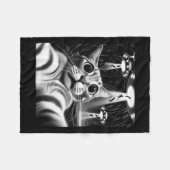 Cat Ufo Invasion _ Funny Cat Meme Retro Alien Cat Fleece Deken (Voorkant (Horizontaal))