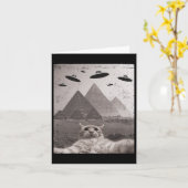 Cat Ufo Meme - Grappige kat selfie met UFO's Kaart (Gele Bloem)
