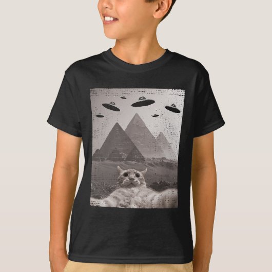 Cat Ufo Meme - Grappige kat selfie met UFO's T-shirt (Voorkant)