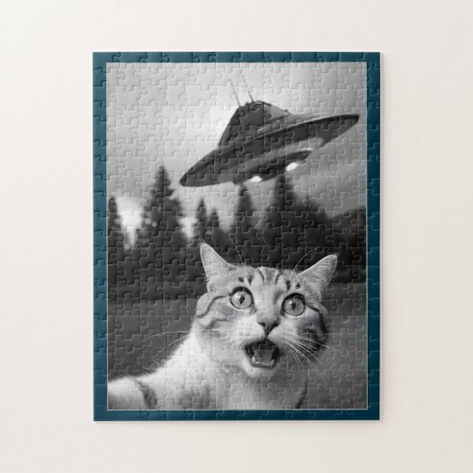Cat UFO New Jersey Drones UAP Invasion Legpuzzel (Verticaal)