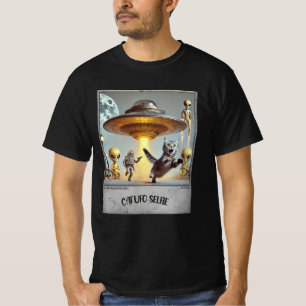 Cat UFO Selfie: Bang Kat (Mannen t-shirt) #01 T-shirt