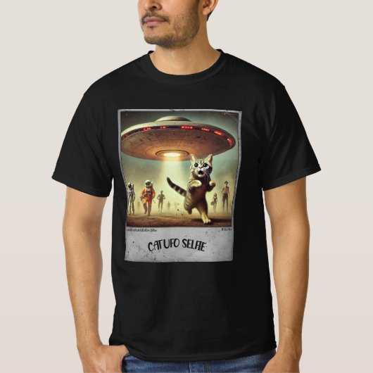 Cat UFO Selfie: Bang Kat (Mannen t-shirt) #04 T-shirt (Voorkant)
