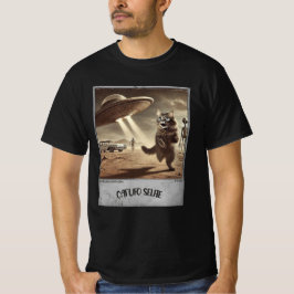 Cat UFO Selfie: Bang Kat (Mannen t-shirt) #06 T-shirt